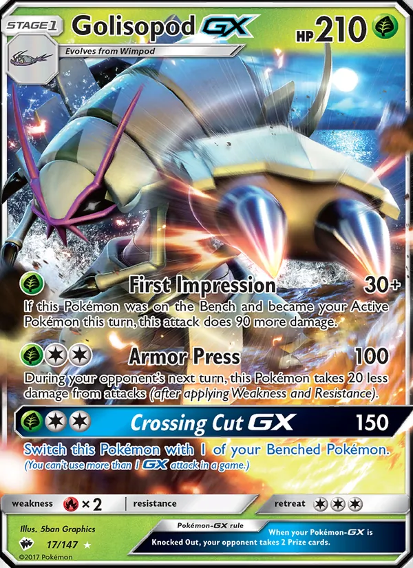 Golisopod GX #17 – Burning Shadows card
