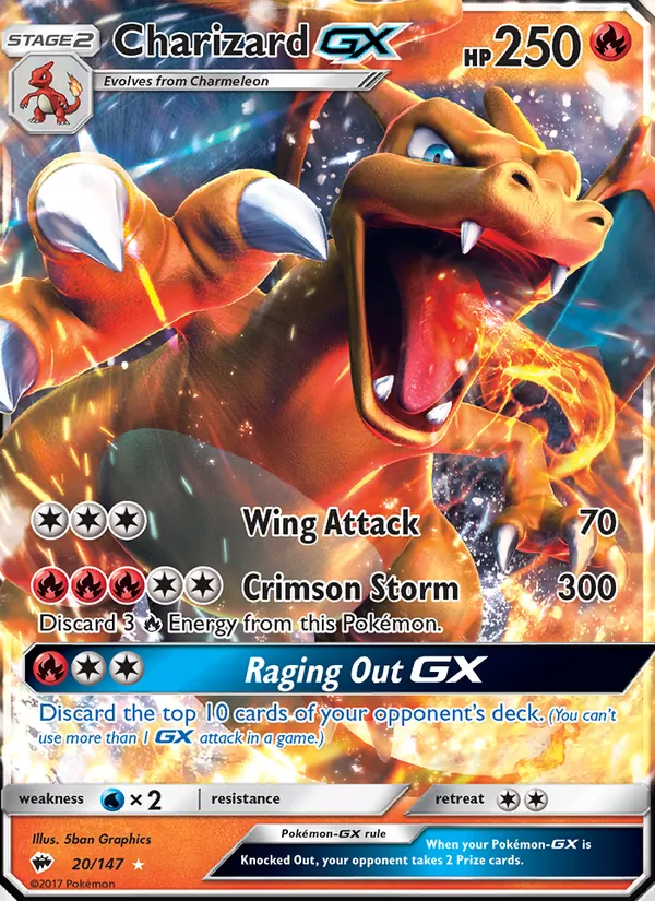 Charizard GX #20 – Burning Shadows card
