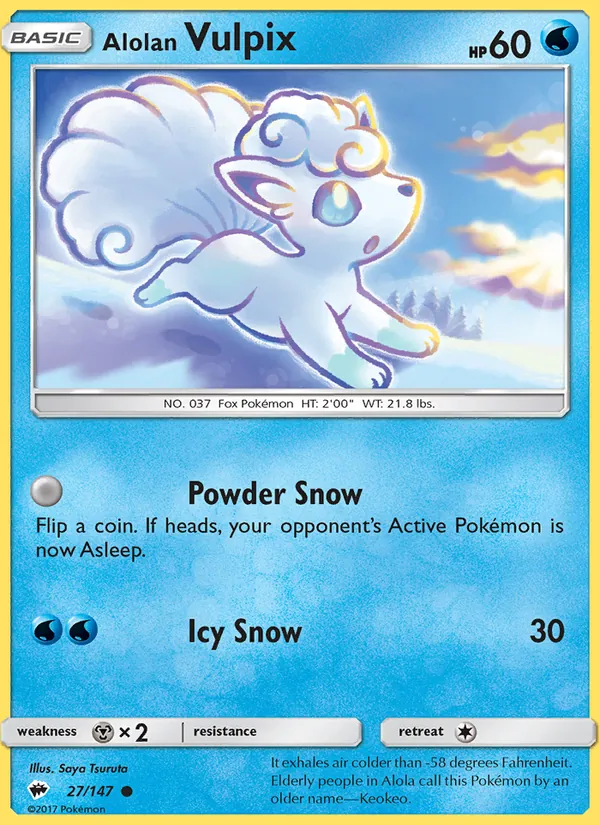 Alolan Vulpix #27 – Burning Shadows card