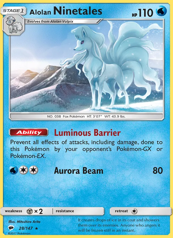 Alolan Ninetales #28 – Burning Shadows card
