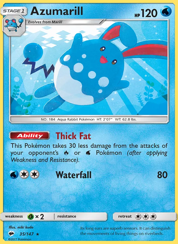 Azumarill #35 – Burning Shadows card