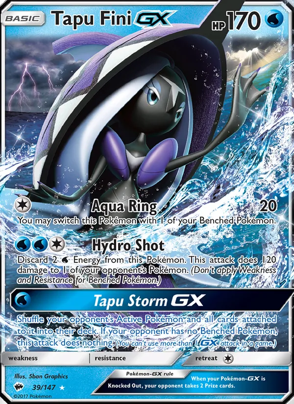 Tapu Fini GX #39 – Burning Shadows card