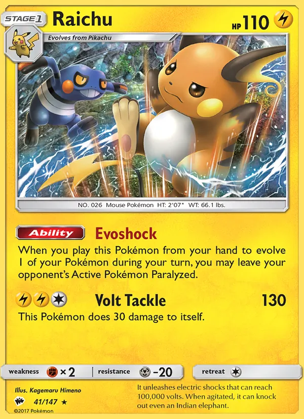 Raichu #41 – Burning Shadows card