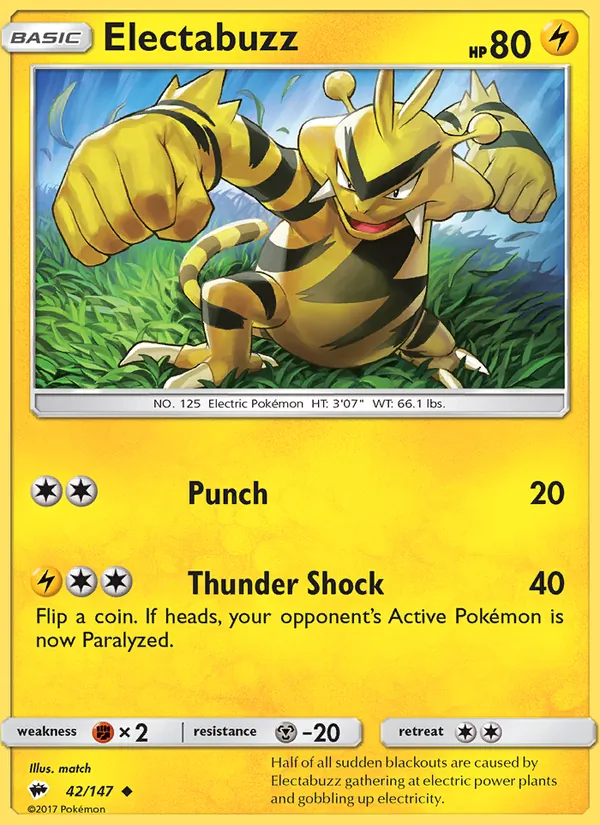 Electabuzz #42 – Burning Shadows card
