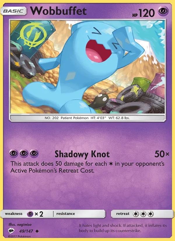 Wobbuffet #49 – Burning Shadows card