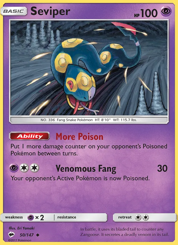 Seviper #50 – Burning Shadows card
