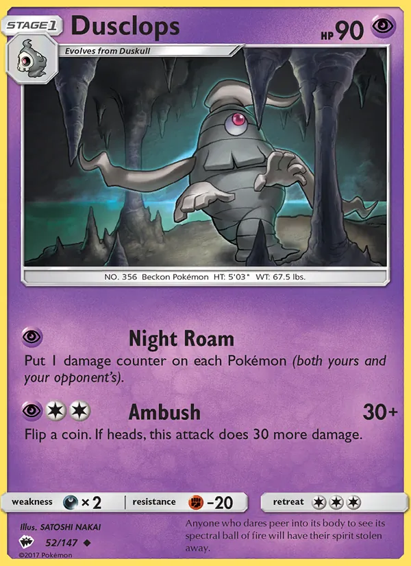 Dusclops #52 – Burning Shadows card