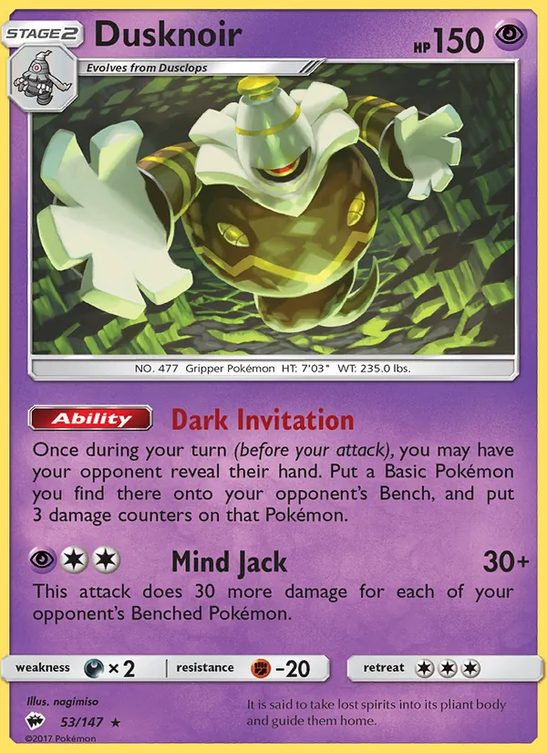 Dusknoir #53 – Burning Shadows card