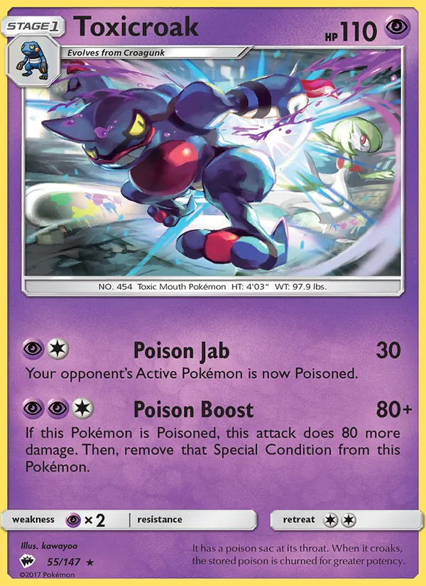 Toxicroak #55 – Burning Shadows card