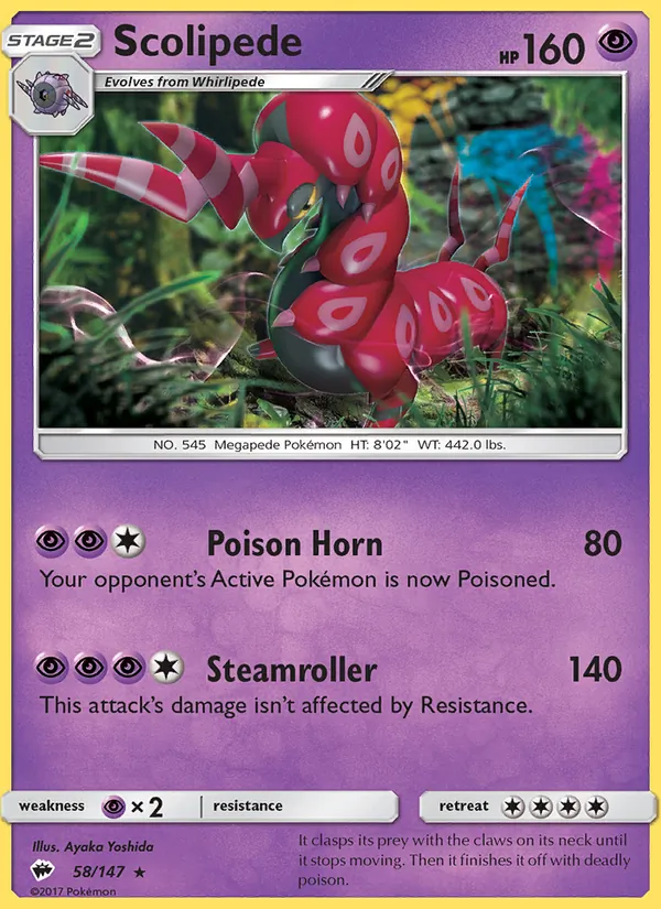 Scolipede #58 – Burning Shadows card