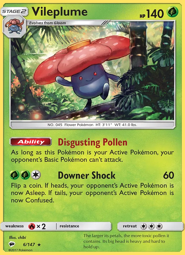 Vileplume #6 – Burning Shadows card