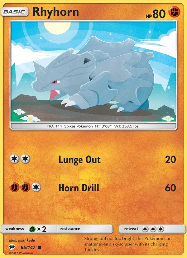 Rhyhorn #65 – Burning Shadows card