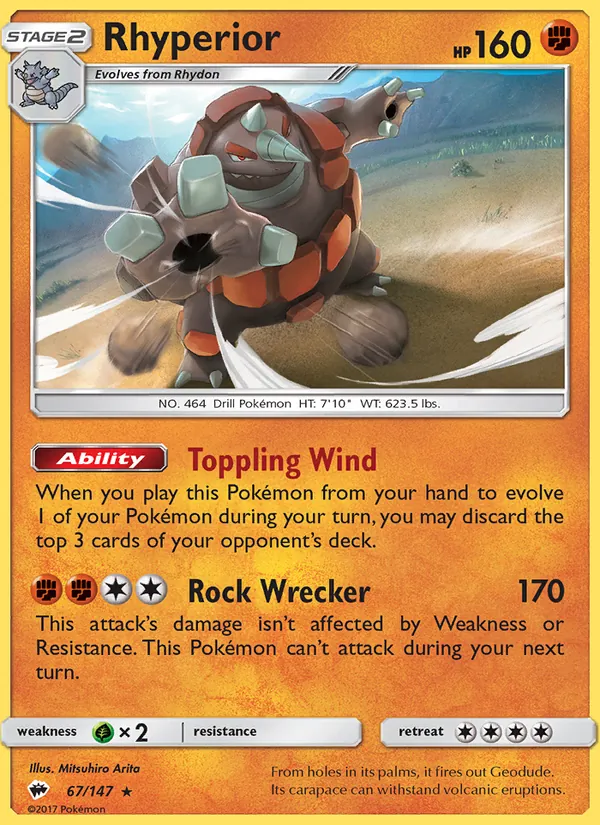 Rhyperior #67 – Burning Shadows card