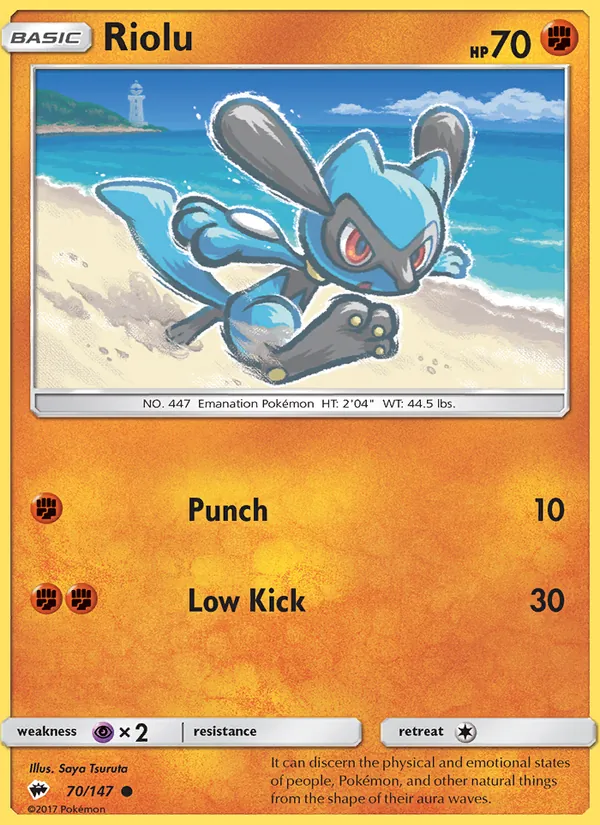 Riolu #70 – Burning Shadows card