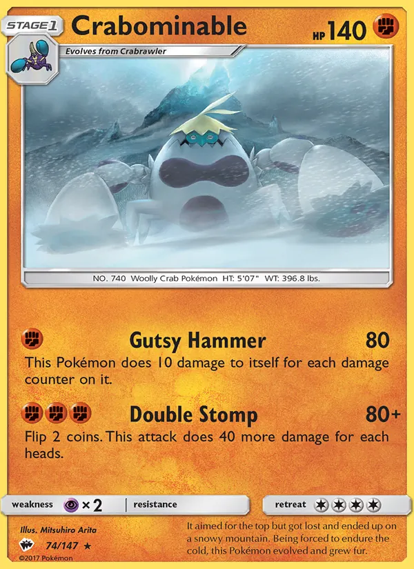Crabominable #74 – Burning Shadows card