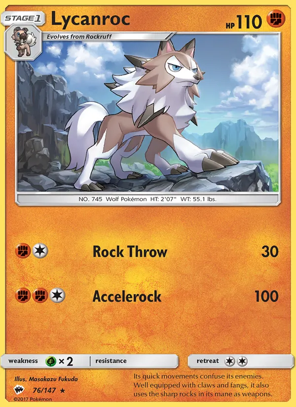 Lycanroc #76 – Burning Shadows card