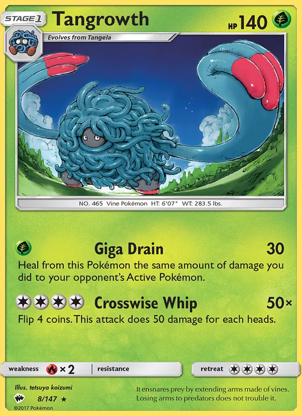 Tangrowth #8 – Burning Shadows card