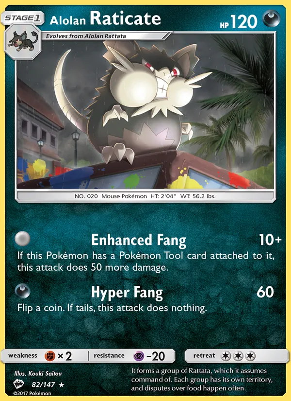 Alolan Raticate #82 – Burning Shadows card