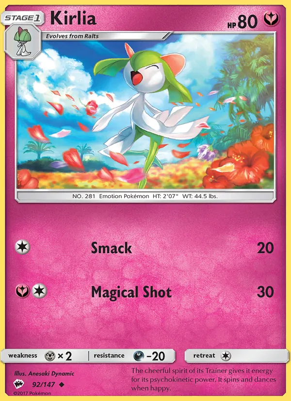 Kirlia #92 – Burning Shadows card