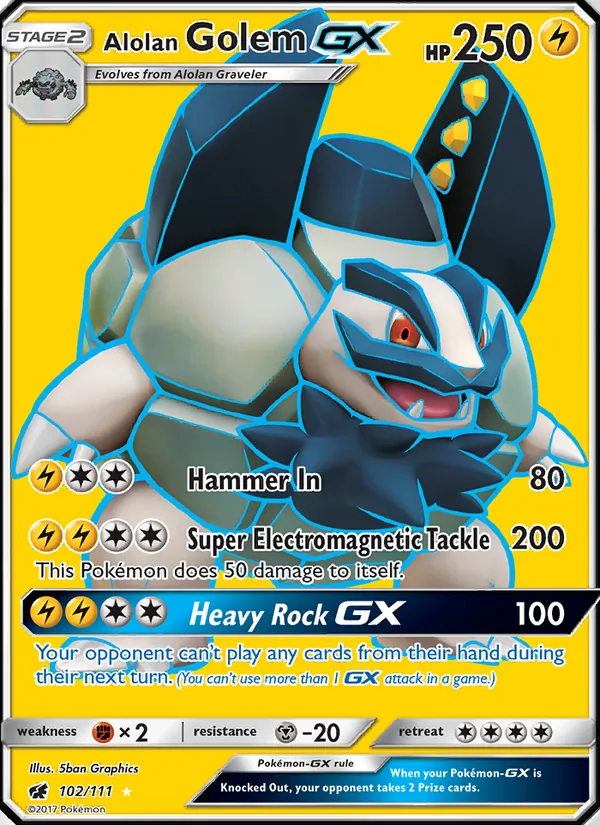 Alolan Golem GX #102 – Crimson Invasion card