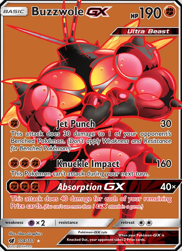 Buzzwole GX #104 – Crimson Invasion card