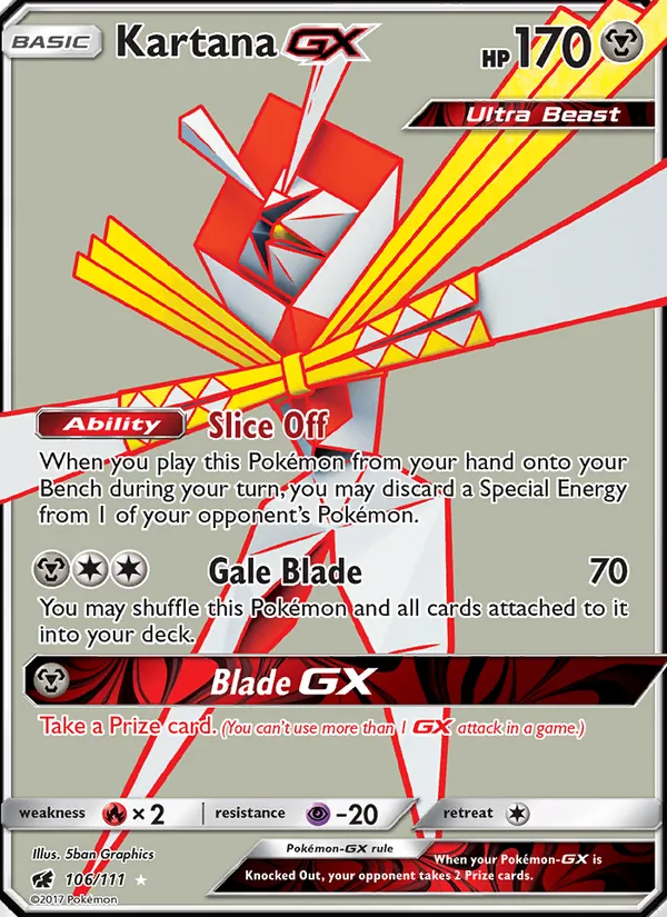 Kartana GX #106 – Crimson Invasion card