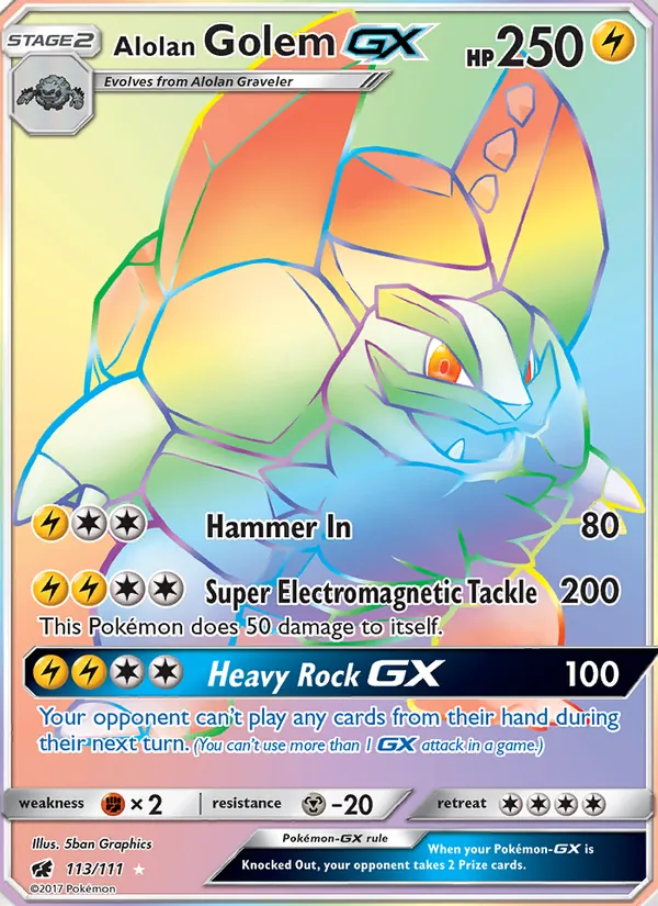 Alolan Golem GX #113 – Crimson Invasion card