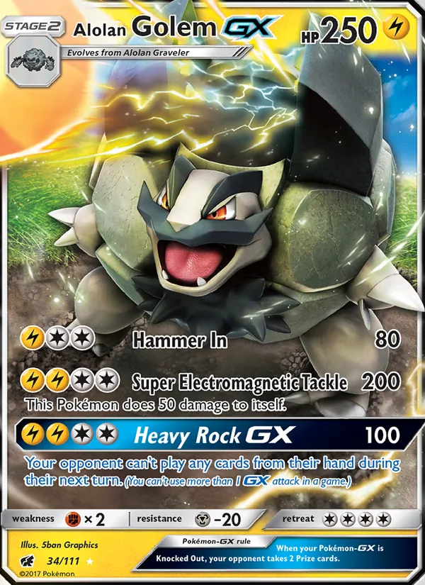Alolan Golem GX #34 – Crimson Invasion card
