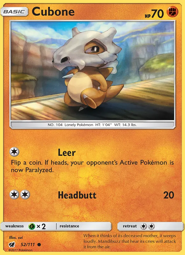Cubone #52 – Crimson Invasion card