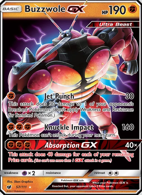 Buzzwole GX #57 – Crimson Invasion card