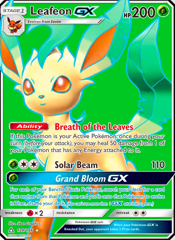 Leafeon GX #139 – Ultra Prism card
