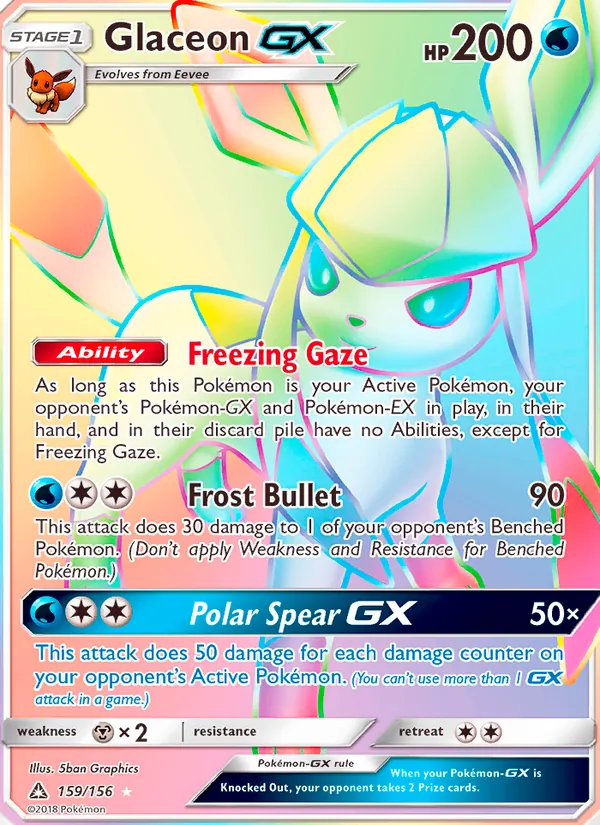 Glaceon GX #159 – Ultra Prism card