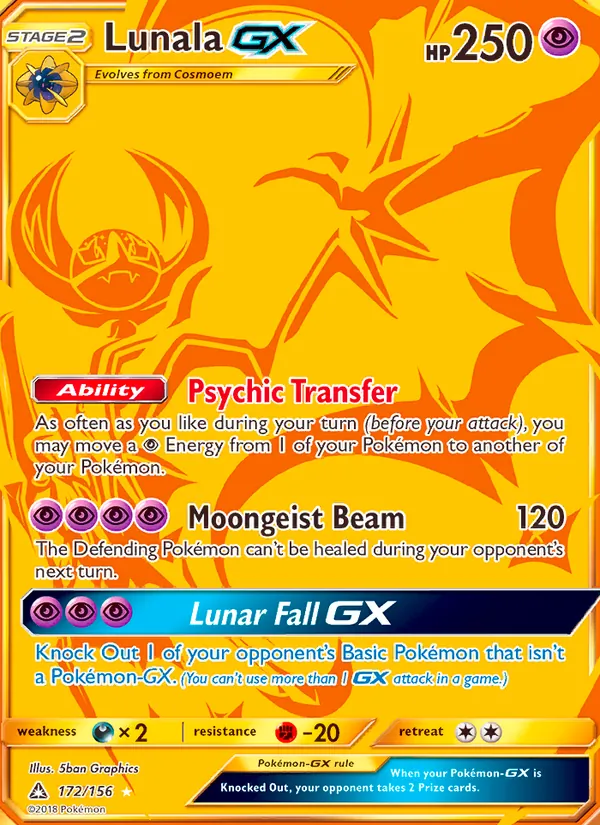 Lunala GX #172 – Ultra Prism card