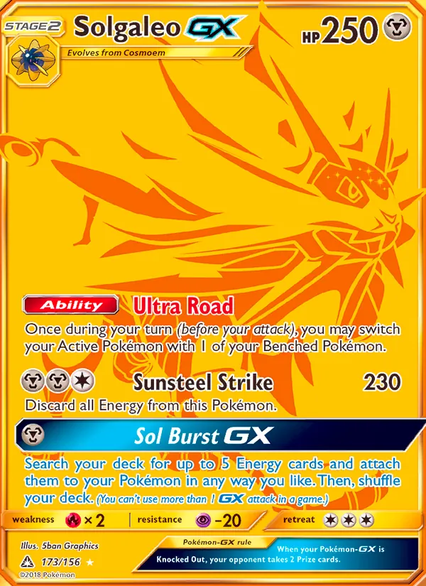 Solgaleo GX #173 – Ultra Prism card