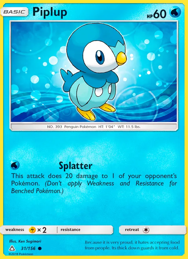 Piplup #31 – Ultra Prism card