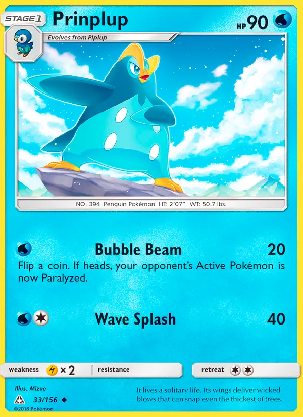 Prinplup #33 – Ultra Prism card