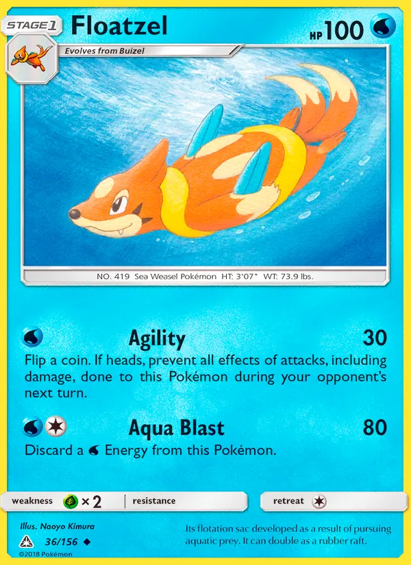 Floatzel #36 – Ultra Prism card