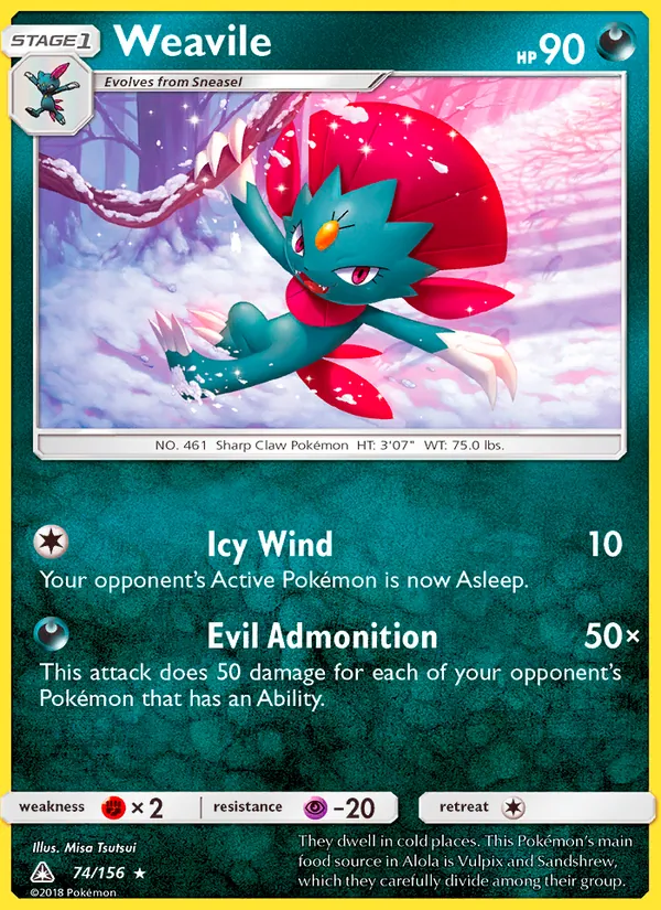 Weavile #74 – Ultra Prism card