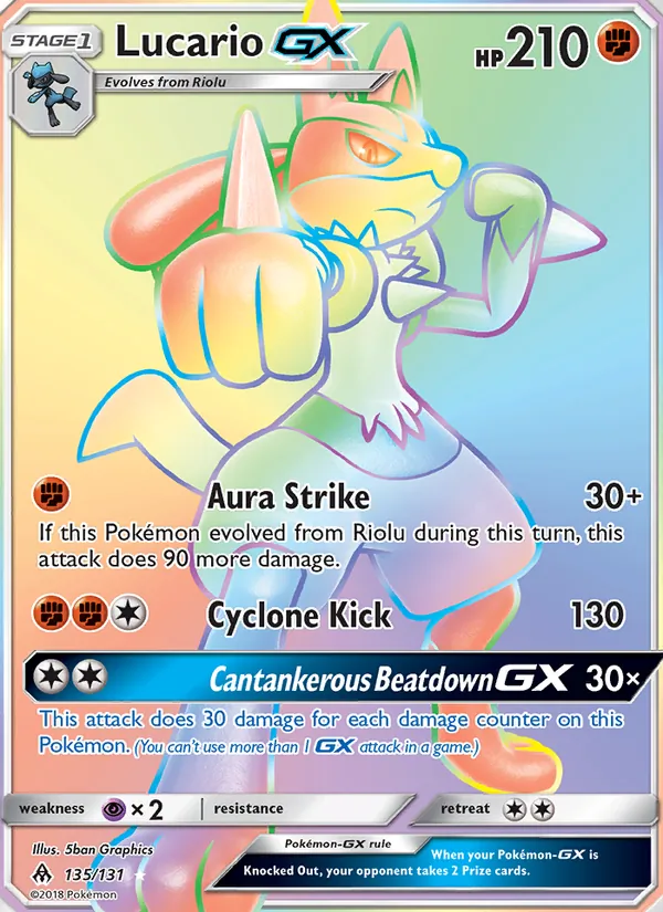 Lucario GX #135 – Forbidden Light card