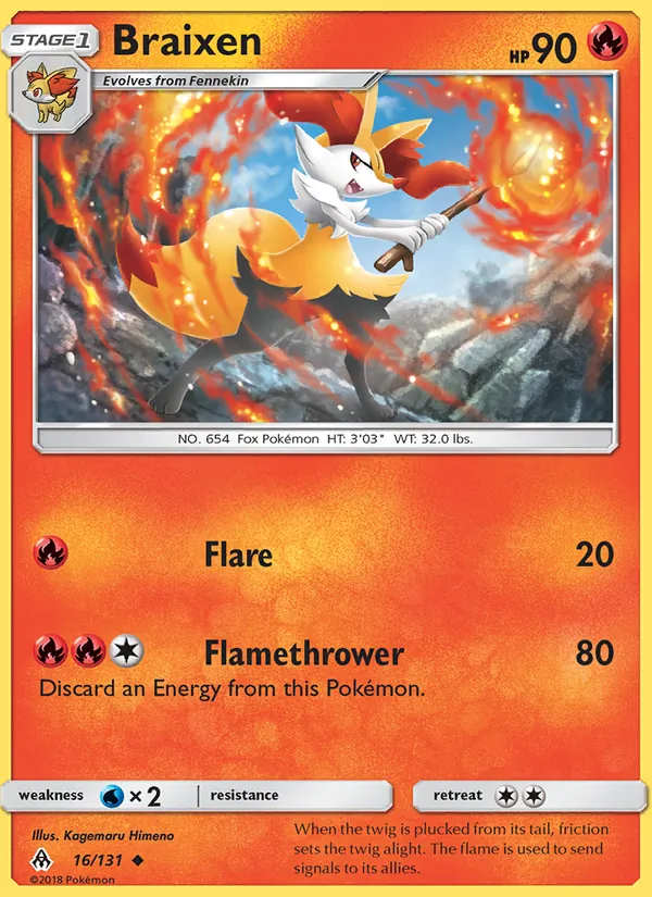 Braixen #16 – Forbidden Light card