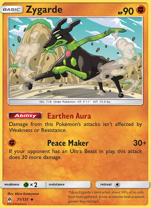 Zygarde #71 – Forbidden Light card