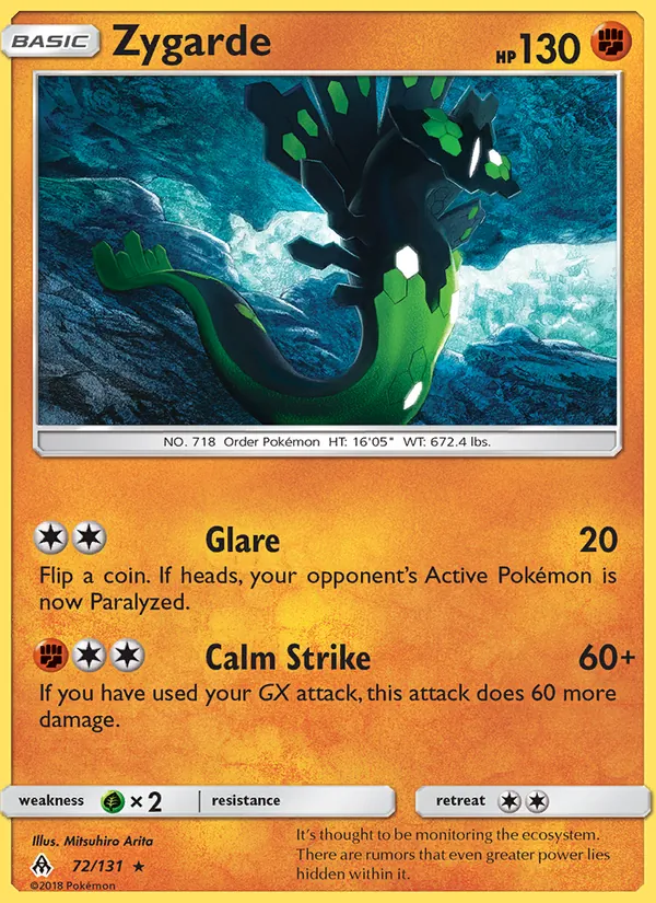 Zygarde #72 – Forbidden Light card