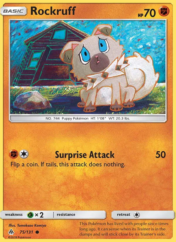 Rockruff #75 – Forbidden Light card