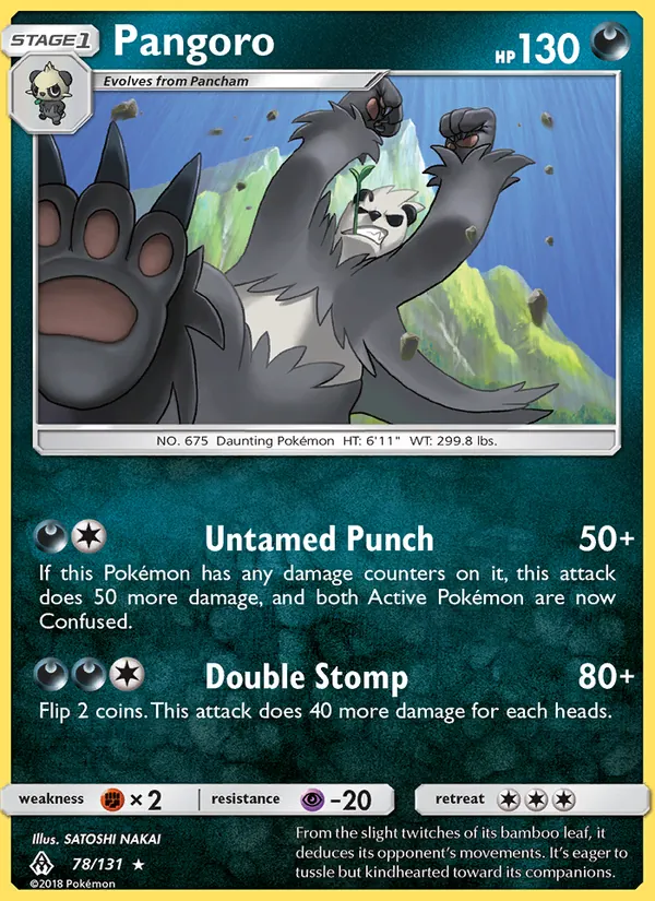 Pangoro #78 – Forbidden Light card