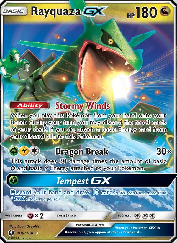 Rayquaza GX #109 – Celestial Storm card