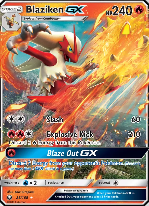 Blaziken GX #28 – Celestial Storm card