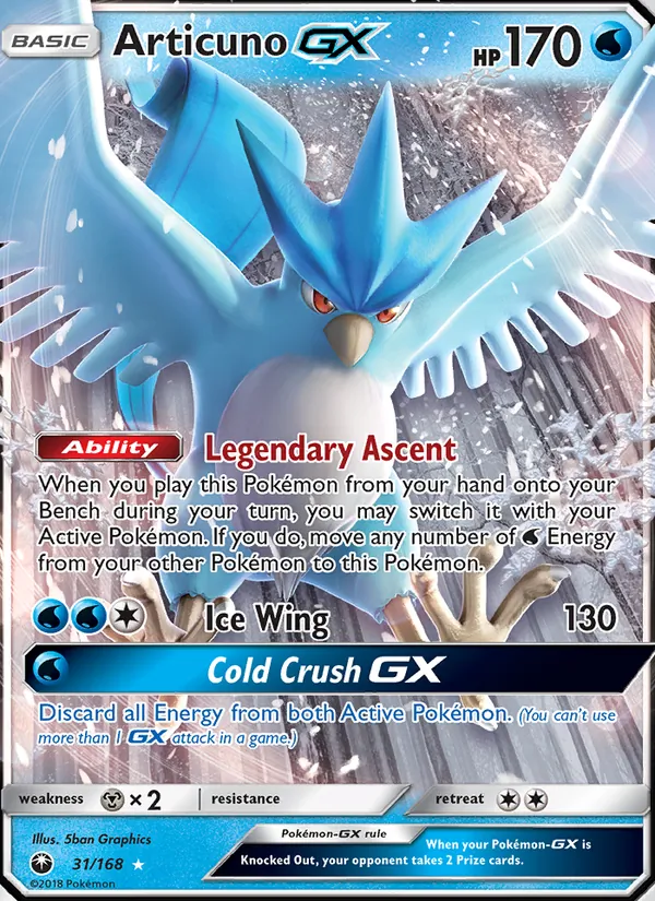 Articuno GX #31 – Celestial Storm card
