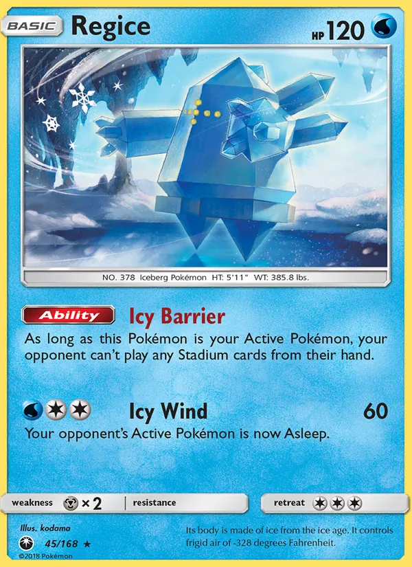 Regice #45 – Celestial Storm card