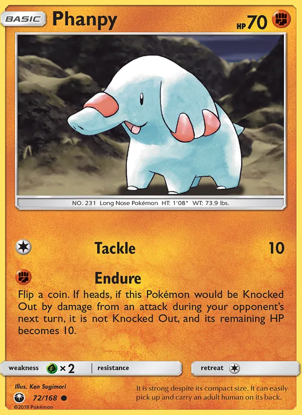 Phanpy #72 – Celestial Storm card