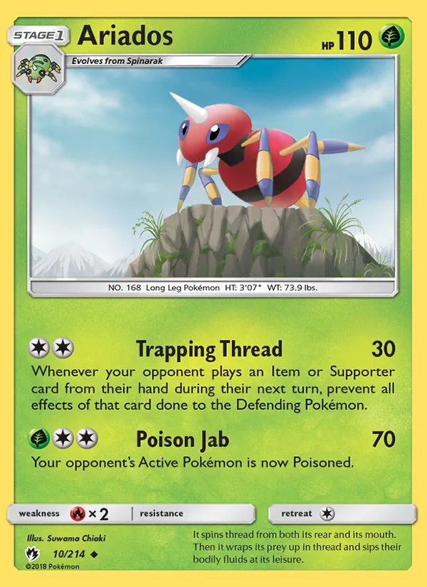 Ariados #10 – Lost Thunder card